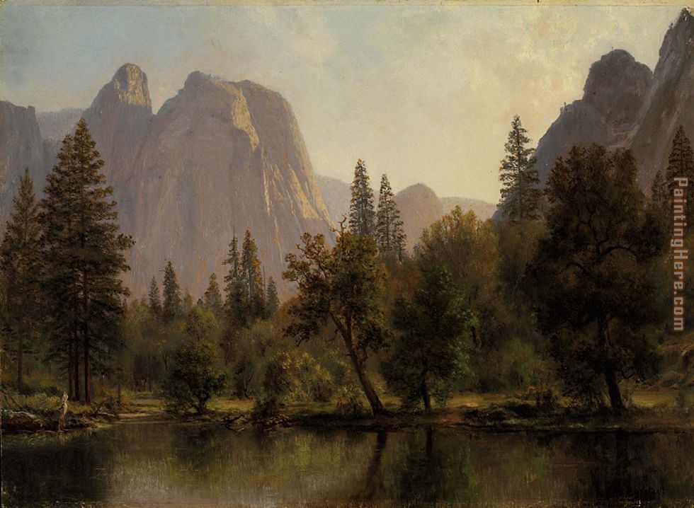 Cathedral Rocks, Yosemite Valley painting - Albert Bierstadt Cathedral Rocks, Yosemite Valley art painting